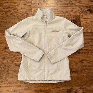 Patagonia Adze Softshell Jacket Women Small Gray Polartec Windbloc Full Zip